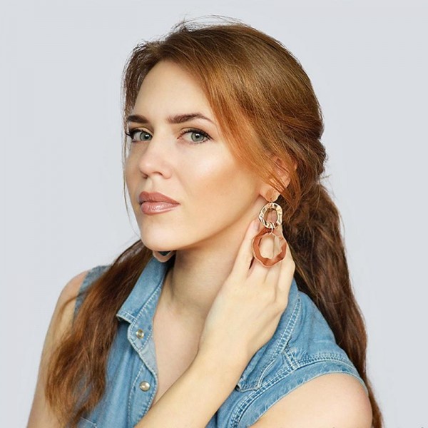 Trendy Alloy Earrings Dangle Geometry Acrylic Reputation Vintage Jewelry for Women