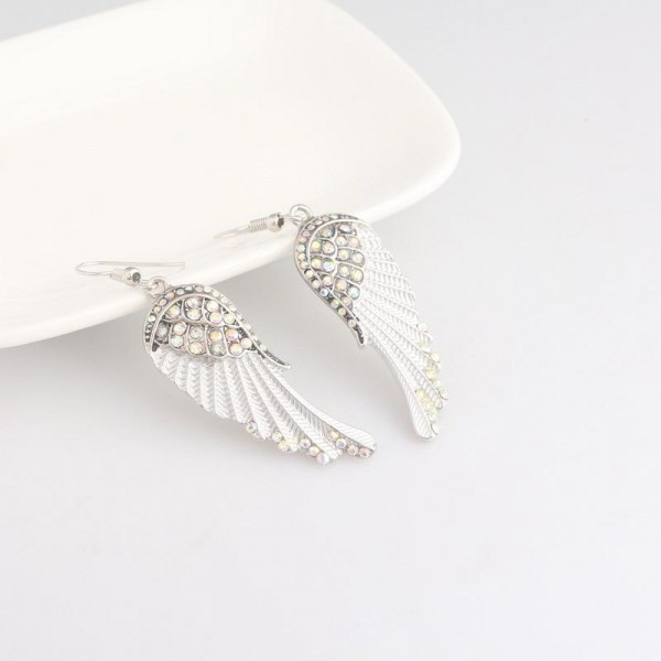 Cute Women's Earrings Angel Wings Rhinestone Alloy Dangle Earring Fashion Earrings for Women